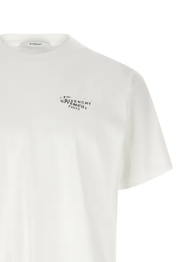 Givenchy Men White Crew Neck T-shirt With Logo On Front And Back In Cotton Man In White