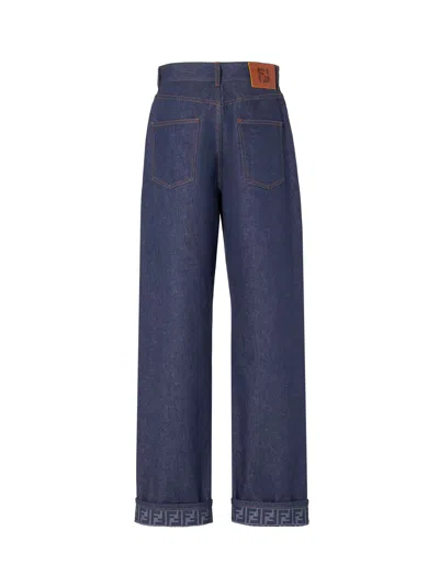 Fendi Long Jeans In Blue