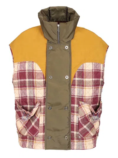 Marbell Red Polyamide Sleveless Jacket In Multi