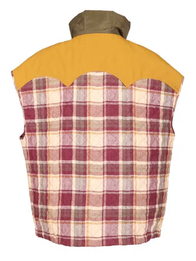 Marbell Red Polyamide Sleveless Jacket In Multi