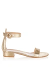 Gianvito Rossi Portofino Leather Ankle-wrap Sandals, Gold