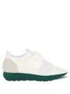 Balenciaga Race Runner Leather, Mesh, Suede And Neoprene Sneakers In Bianco