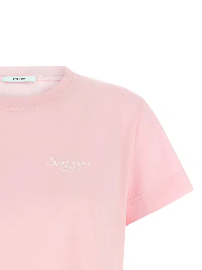 Givenchy Crew Neck Short Sleeve Straight Hem Top In Pink