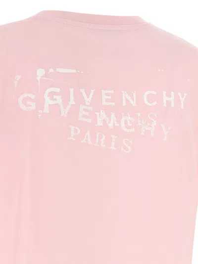 Givenchy Crew Neck Short Sleeve Straight Hem Top In Pink