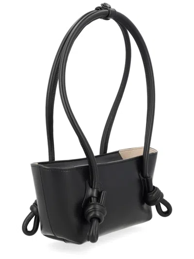 Hereu Mini Fleca Rectangular Shoulder Bag Knotted Handles In Black