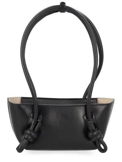 Hereu Mini Fleca Rectangular Shoulder Bag Knotted Handles In Black