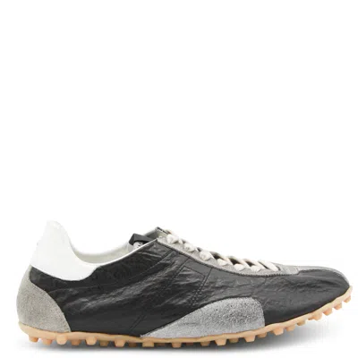 Maison Margiela Sneakers Sprinters In Suede And Leather With Vintage Finish In Black