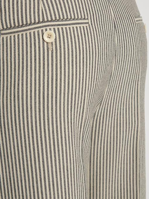 Chloé Striped Wide-leg Wool-blend Trousers In Blue Stripe | ModeSens