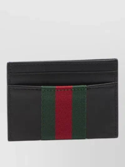 Gucci Web Trademark Leather Compact Card Case