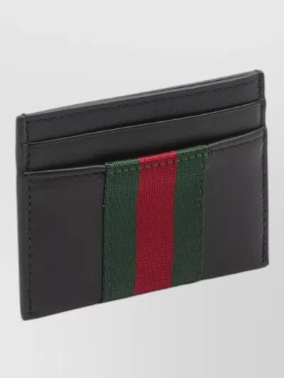 Gucci Web Trademark Leather Compact Card Case