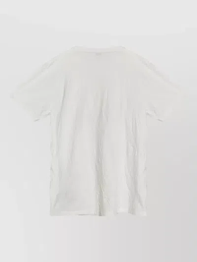 Loewe Womens White Brand-print Relaxed-fit Woven T-shirt