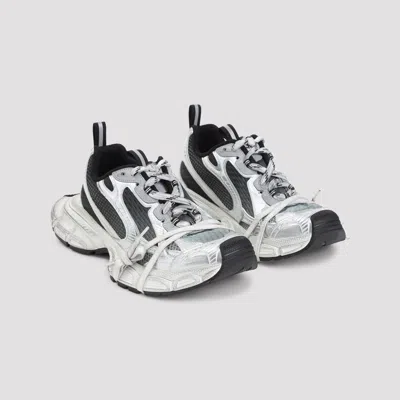 Balenciaga 3xl White Low Top Sneakers With Logo Detail In Tech Fabric Man In Multi