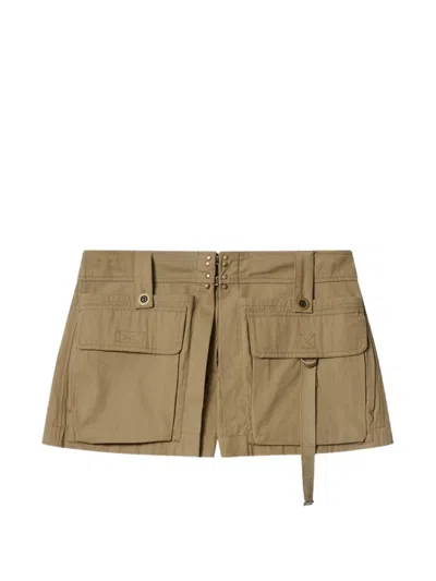 Isabel Marant Barta Cargo Shorts Straps Multiple Pockets In Neutral
