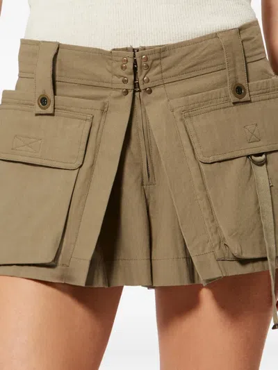 Isabel Marant Barta Cargo Shorts Straps Multiple Pockets In Neutral