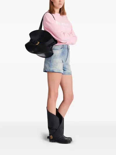 Balmain Medium Shuffle Bag In Black