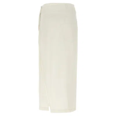 Loewe Denim Decontructed Skirt With Side Zip In White