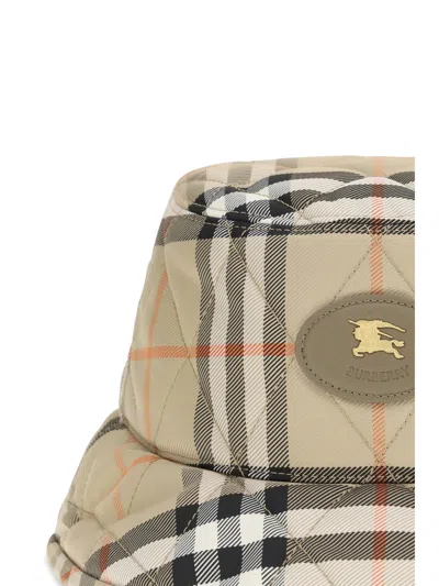 Burberry Multicolor Polyamide Bucket Hat In Brown