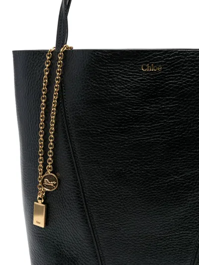 Chloé Borsa Shopping Spin Piccola In Pelle Nera Donna In Black