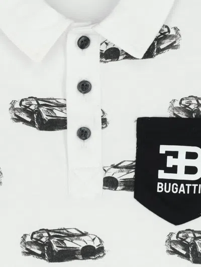 Bugatti Poloshirt Mit Auto-print In White