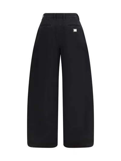Dolce & Gabbana Women Wide-leg Cotton Jeans In Black