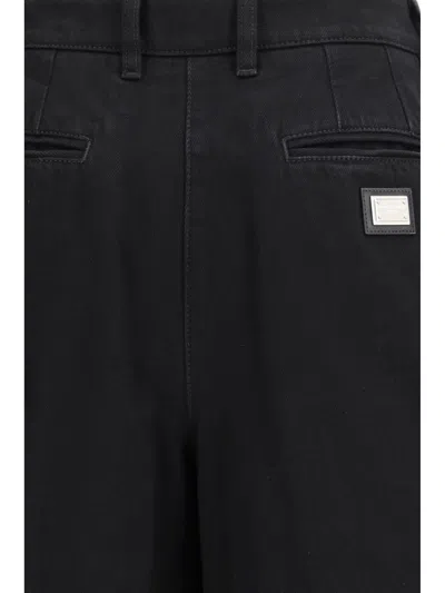 Dolce & Gabbana Women Wide-leg Cotton Jeans In Black