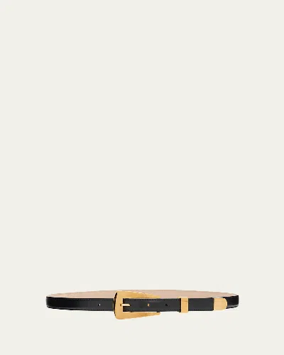 Khaite Lucca Leather Belt In Black