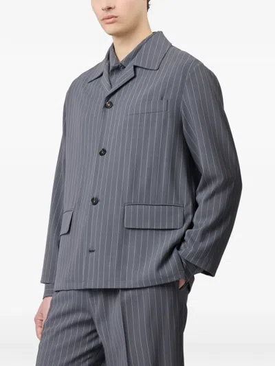 Tod's Pinstripe-pattern Flap-pocket Jacket In Blue