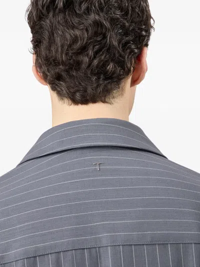 Tod's Pinstripe-pattern Flap-pocket Jacket In Blue