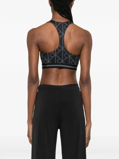 Calvin Klein Patterned Performance Top In Black