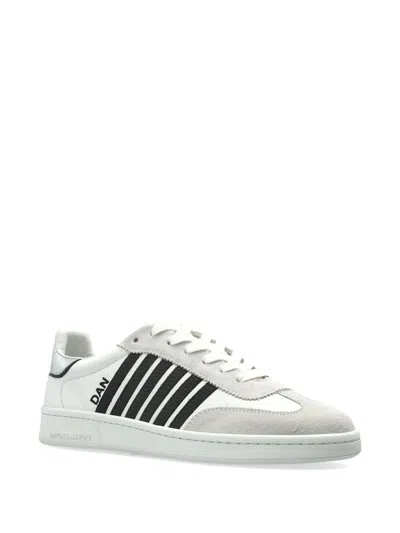 Dsquared2 White Stripes Sneakers In White