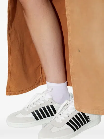 Dsquared2 White Stripes Sneakers In White