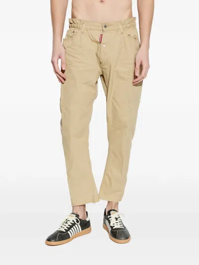 Dsquared2 Distressed Trousers In Neutral