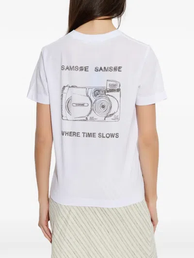 Samsoe & Samsoe Sacamino Graphic T-shirt In White
