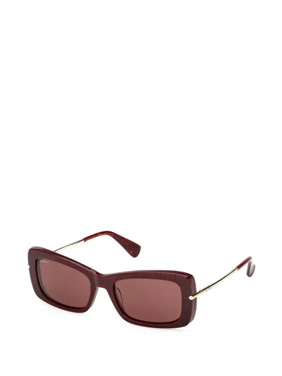 Max Mara Eyewear Rectangle-frame Sunglasses In Brown