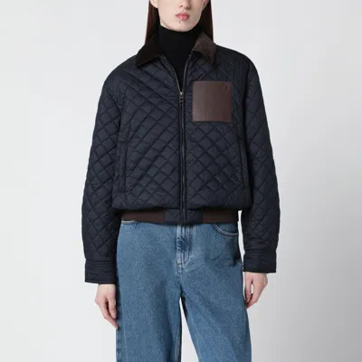 Loewe Short Blue Technical Fabric Jacket In Blue