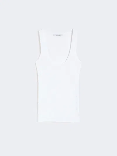 Max Mara Pavido Embroidered-logo Tank Top In White