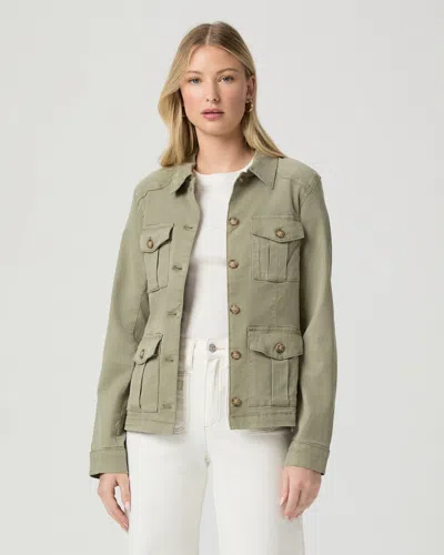 Paige Stacey Button-up Military Jacket In Green