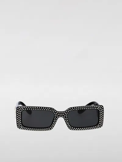 Dolce & Gabbana Crystal-embellished Rectangle-frame Sunglasses In Black