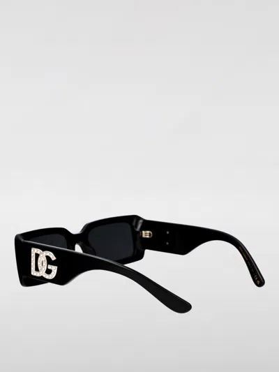 Dolce & Gabbana Crystal-embellished Rectangle-frame Sunglasses In Black
