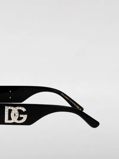 Dolce & Gabbana Crystal-embellished Rectangle-frame Sunglasses In Black