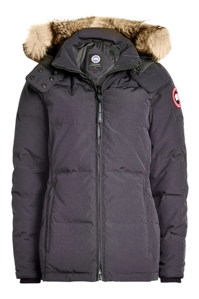 Canada Goose Chelsea Down Filled Parka With Fur-trimmed Hood In Blue