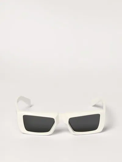 Prada Logo-lettering Rectangle-frame Glasses In White
