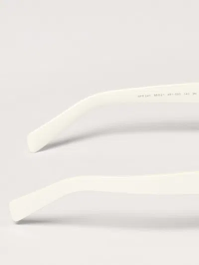 Prada Logo-lettering Rectangle-frame Glasses In White