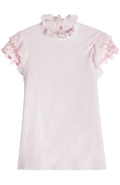 Giambattista Valli Silk Top With Lace In Pink