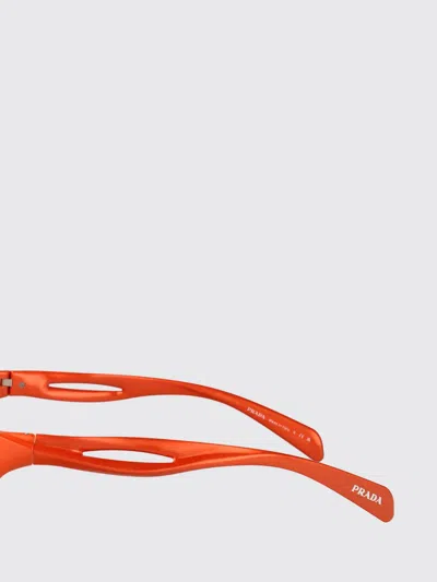 Prada Metallized Orange Nylon Sunglasses In Orange