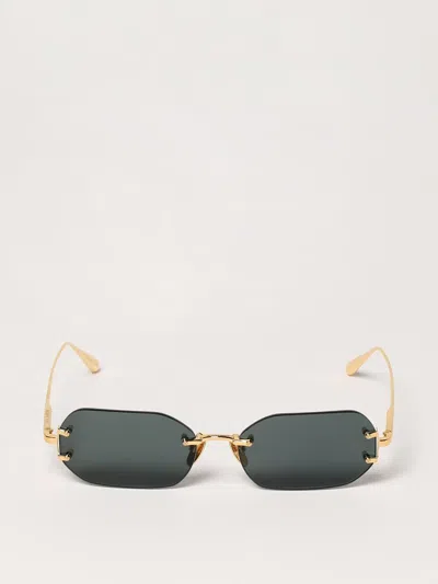 Linda Farrow Talor Rectangular Frame Sunglasses In Gold