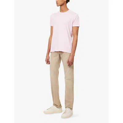 Tom Ford Mens Light Rose Relaxed-fit Crew-neck Cotton And Silk-blend T-shirt In Pink
