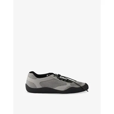 Prada Mesh Panel Sneakers Rubber Sole Design In Black