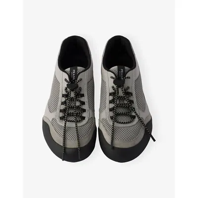 Prada Mesh Panel Sneakers Rubber Sole Design In Black