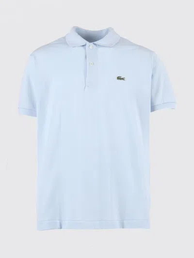 Lacoste Cotton Piquet Polo Shirt In Powder Blue In Patterned Blue